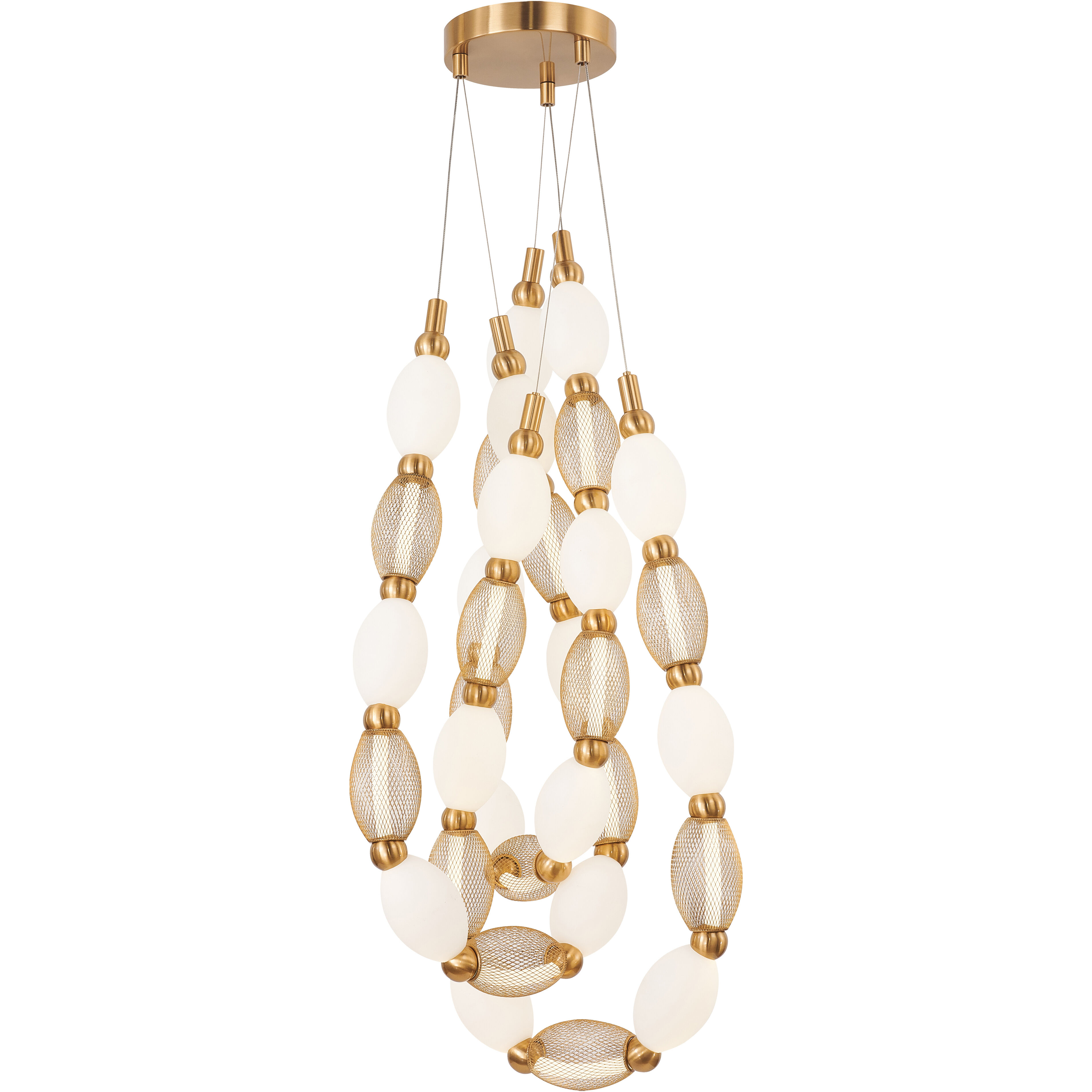 Tentacles LED 75.88 inch Aged Gold Brass Pendant Ceiling Light